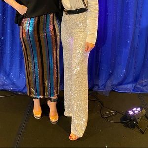 Stretchy sequin pants